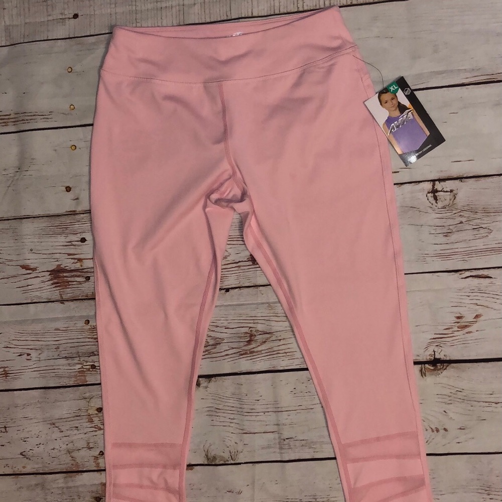 AVIA NWT Girls Studio Mesh Leggings Pink XL 14/16